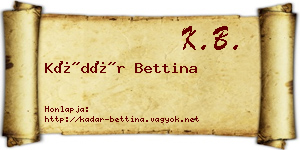 Kádár Bettina névjegykártya